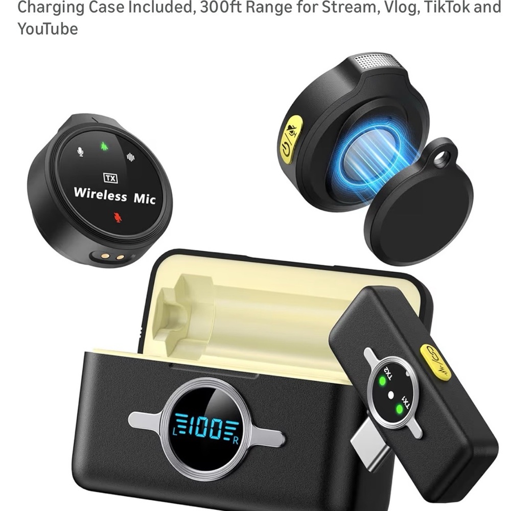 Wireless Microphone with Charging Case